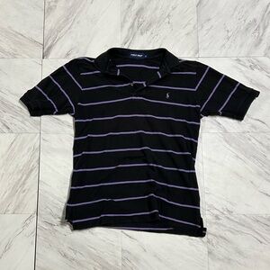Polo golf by Ralph Lauren Men's Black and Purple Striped Shirt